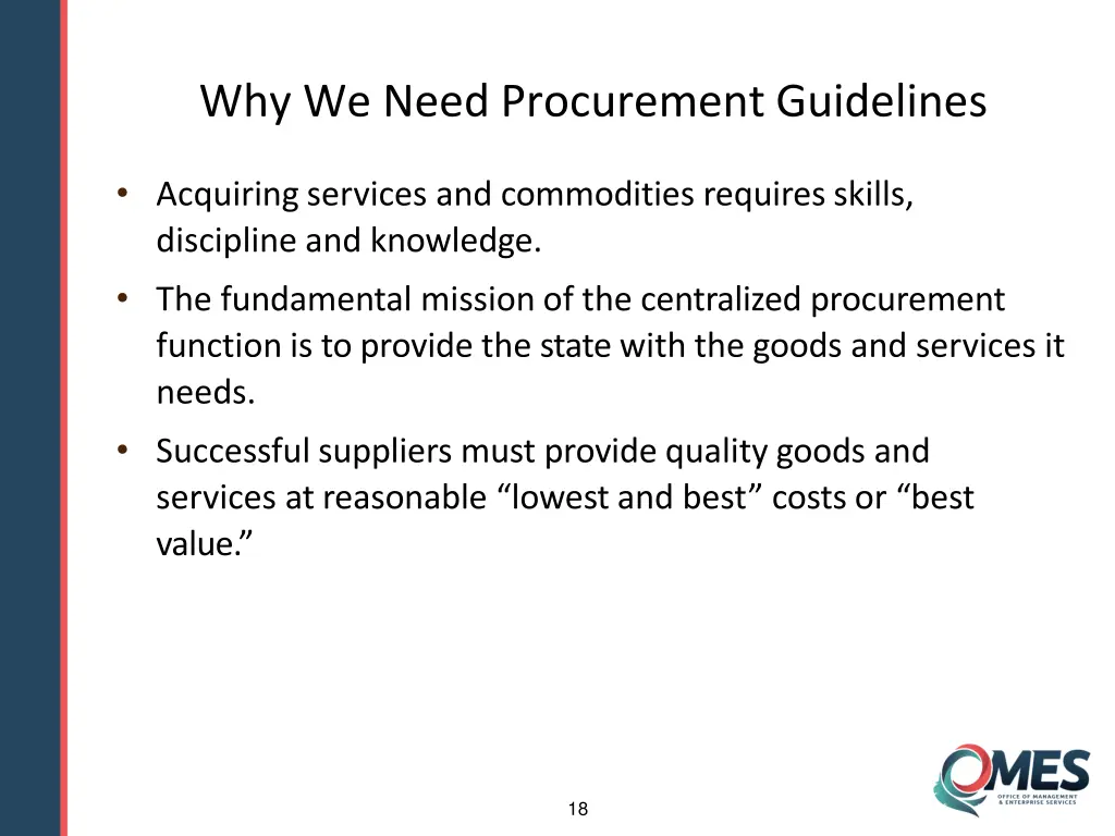 why we need procurement guidelines