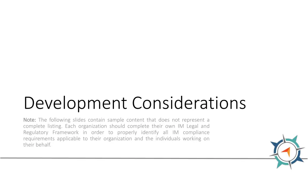 development considerations