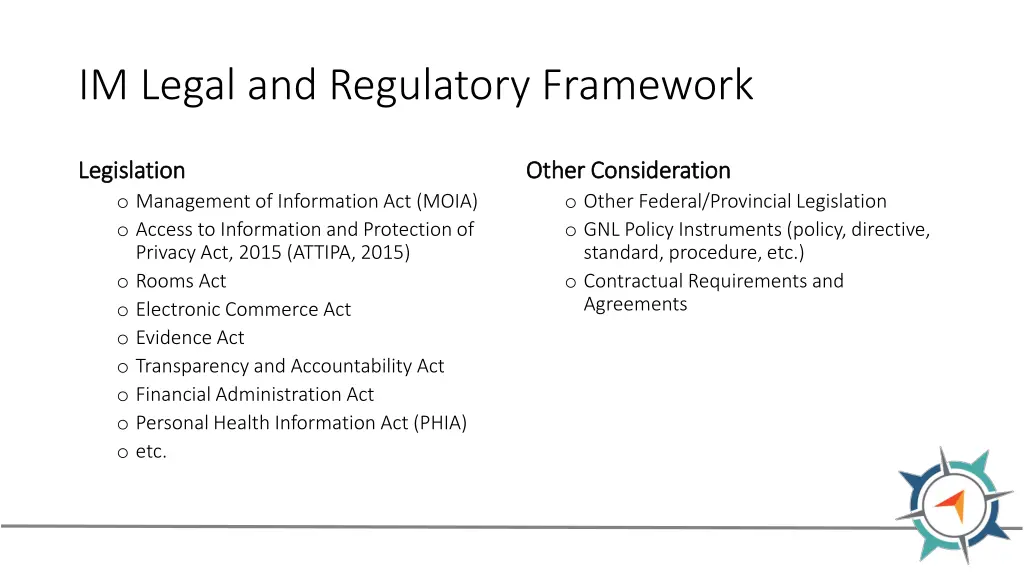 im legal and regulatory framework