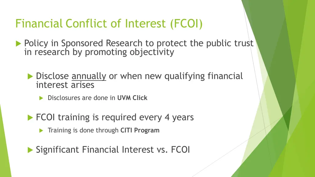 financial conflict of interest fcoi