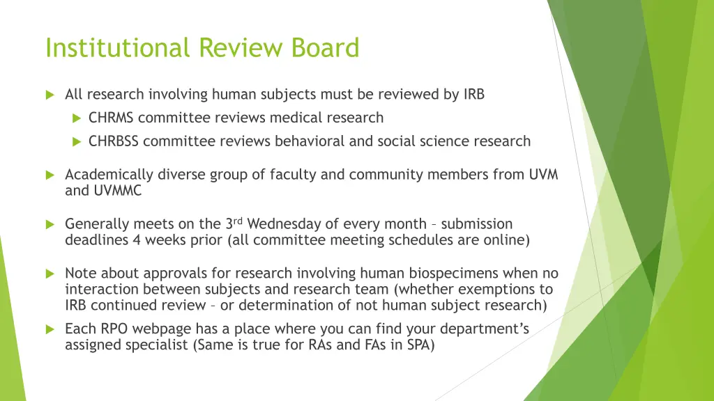 institutional review board