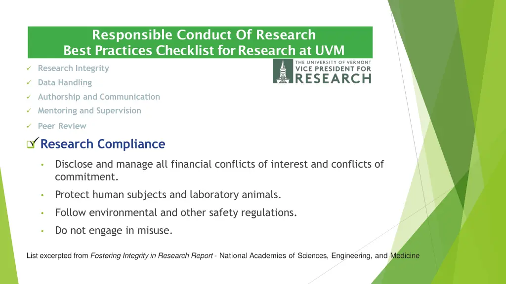 responsible conduct of research best practices