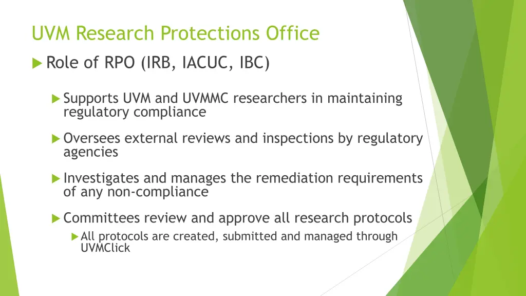 uvm research protections office