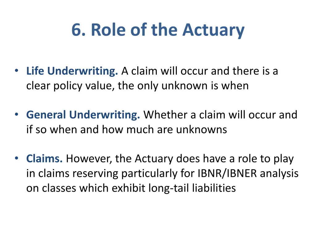 6 role of the actuary 1