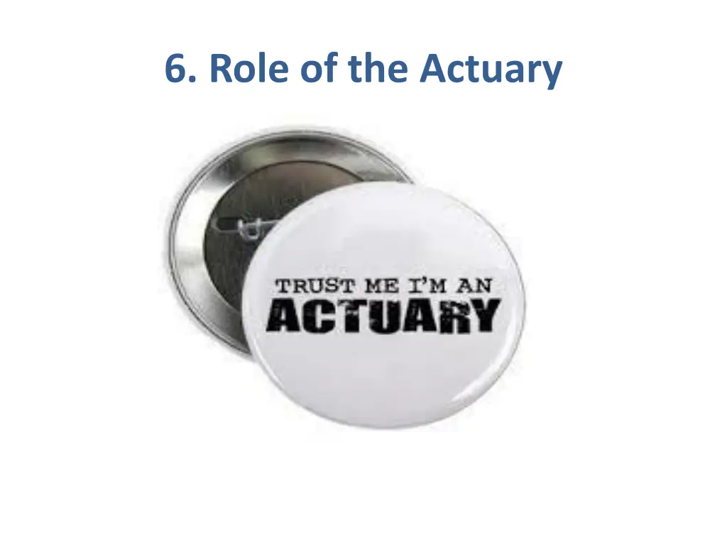 6 role of the actuary