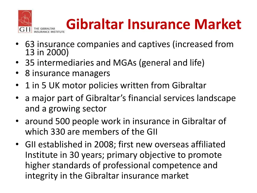 gibraltar insurance market