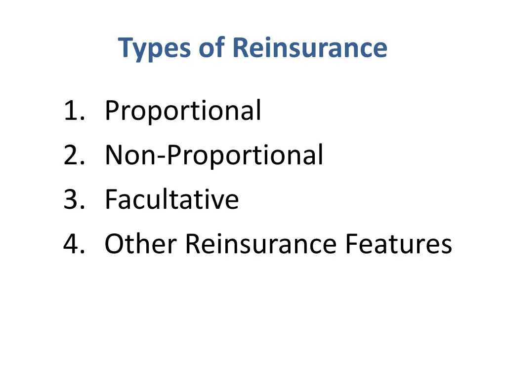 types of reinsurance