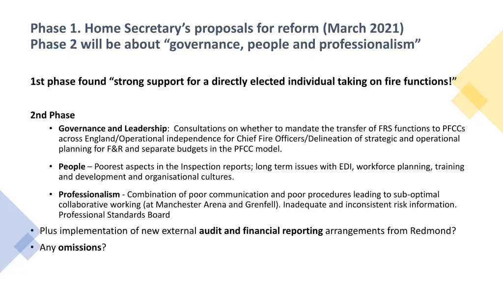 phase 1 home secretary s proposals for reform