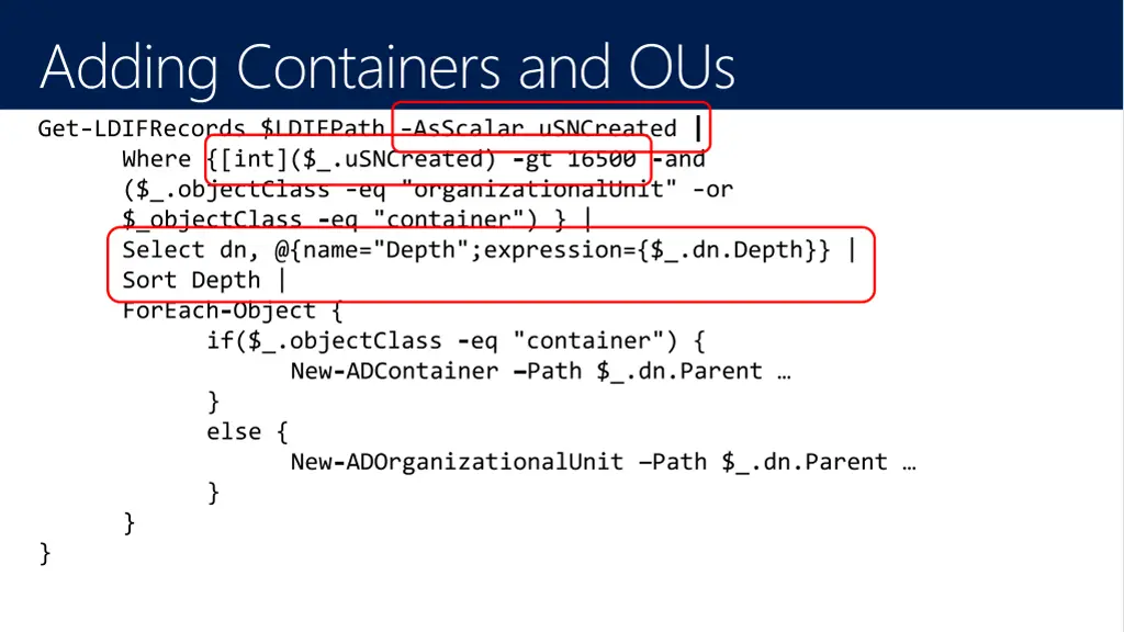 adding containers and ous