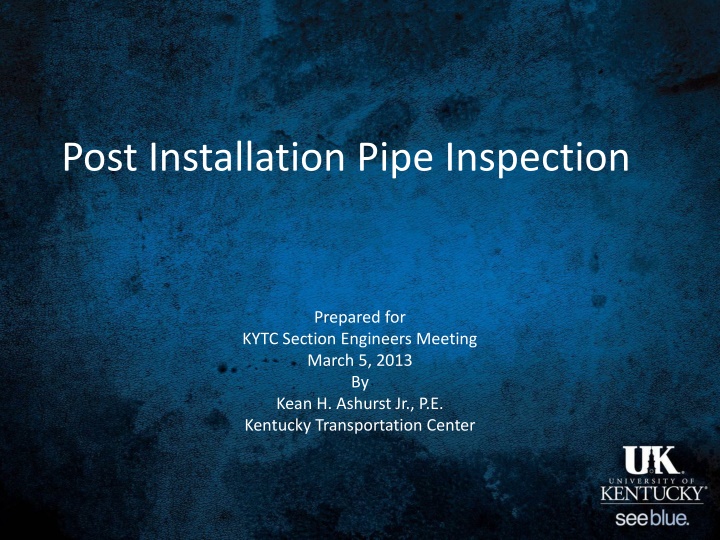 post installation pipe inspection