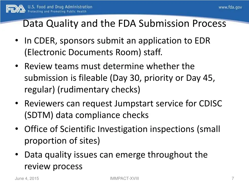 data quality and the fda submission process