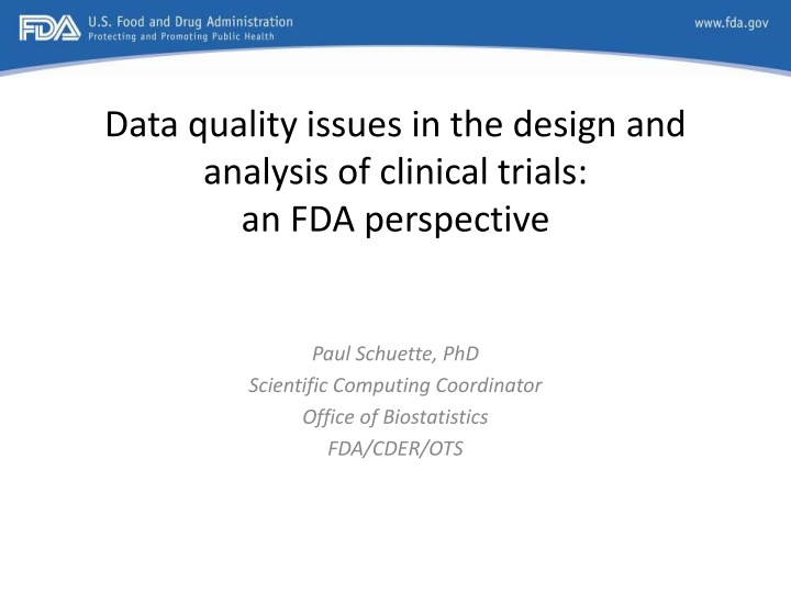 data quality issues in the design and analysis