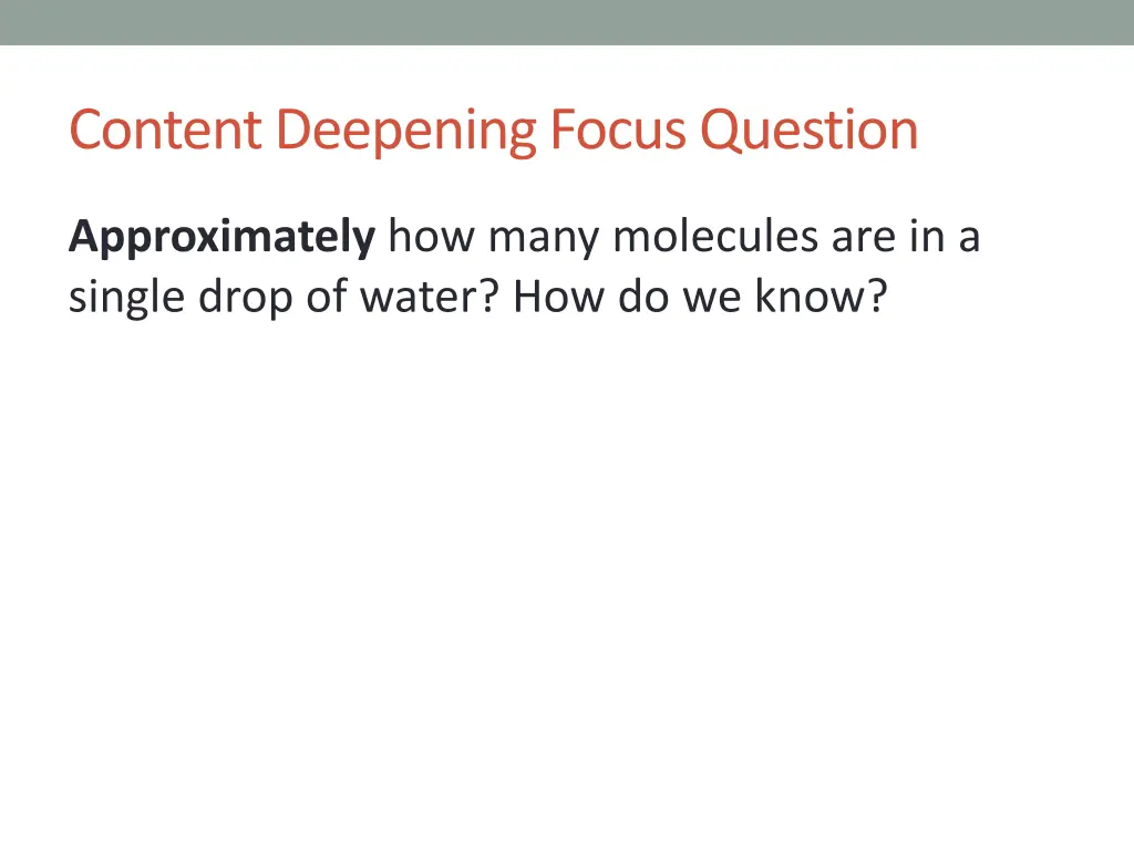content deepening focus question