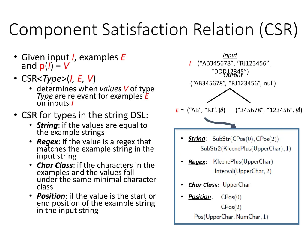 component satisfaction relation csr