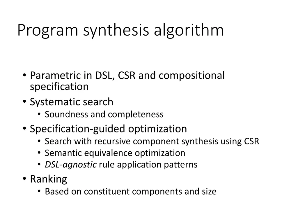 program synthesis algorithm 2