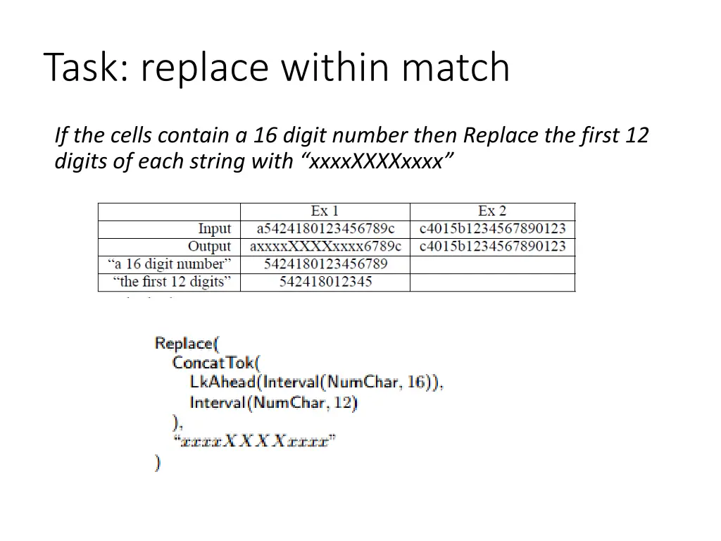 task replace within match
