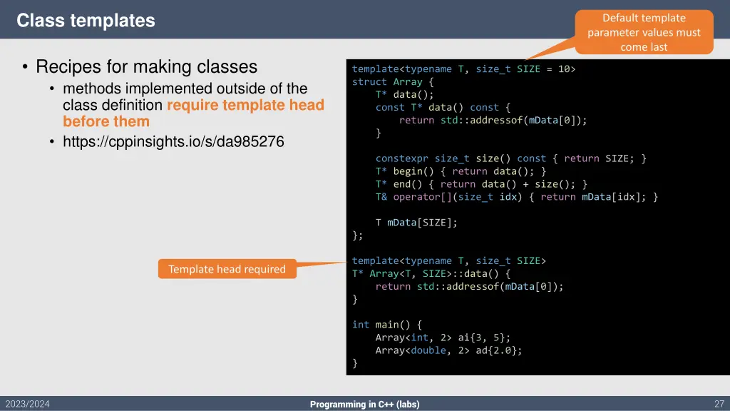 class templates