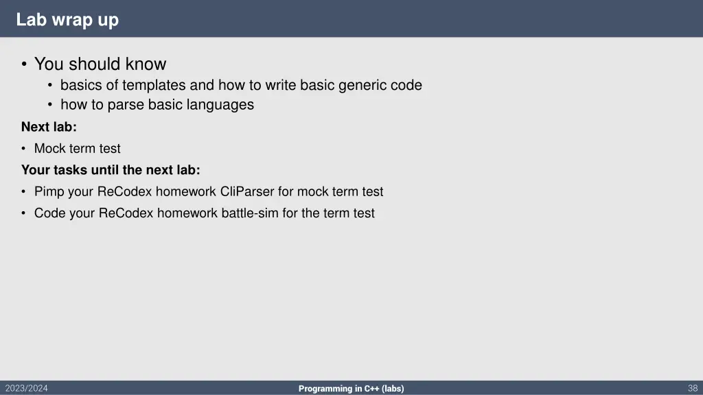 lab wrap up