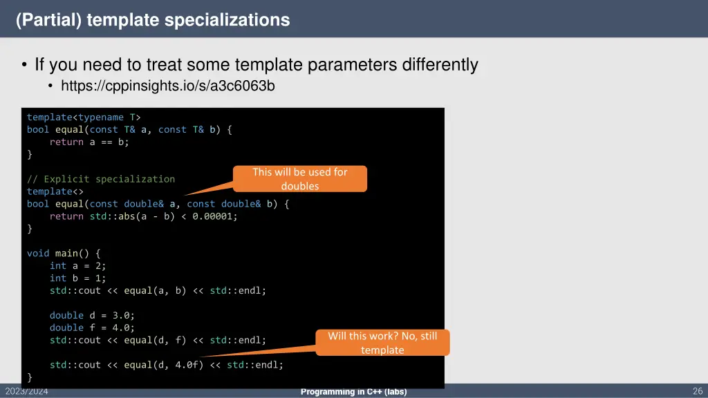 partial template specializations