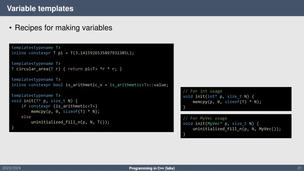 variable templates