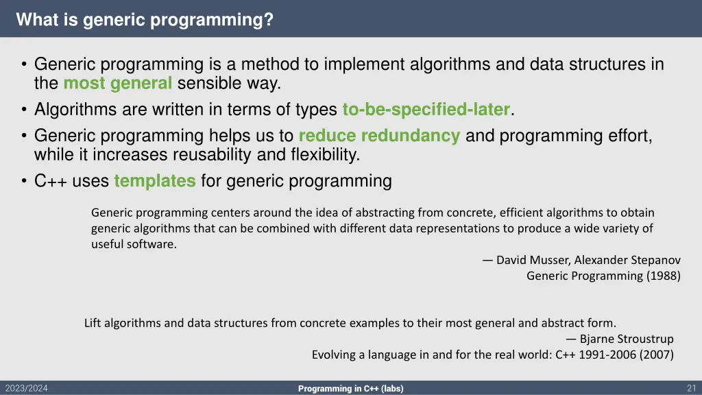 what is generic programming