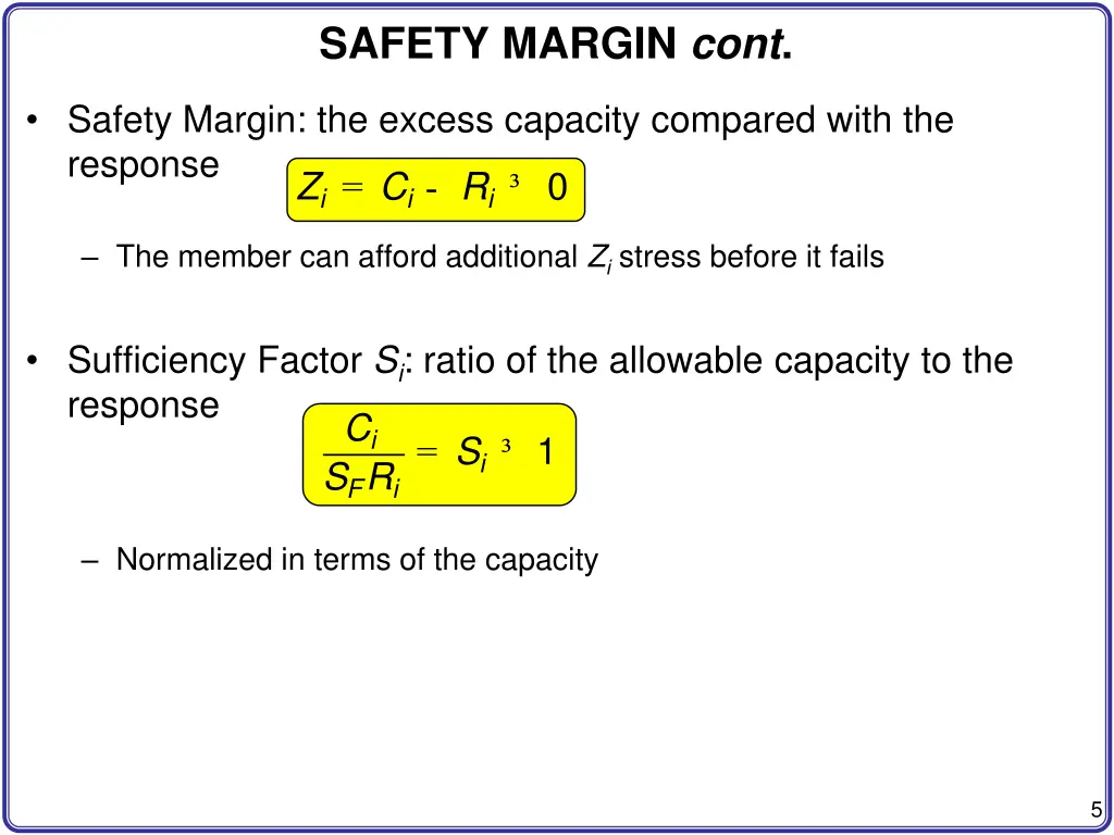 safety margin cont