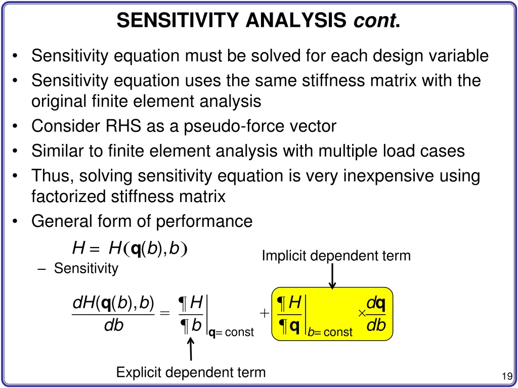 sensitivity analysis cont 1