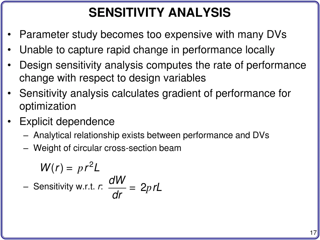 sensitivity analysis