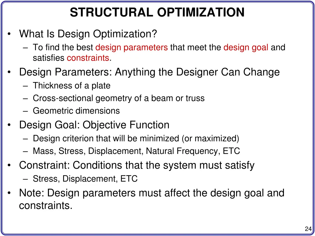 structural optimization