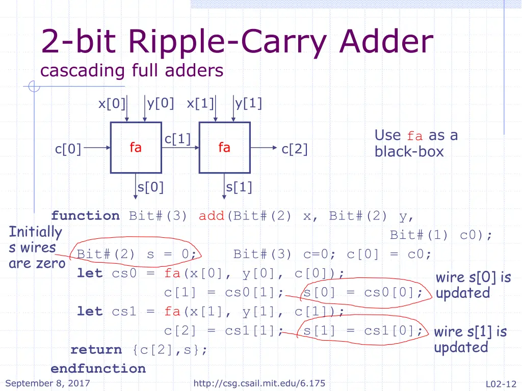 2 bit ripple carry adder cascading full adders