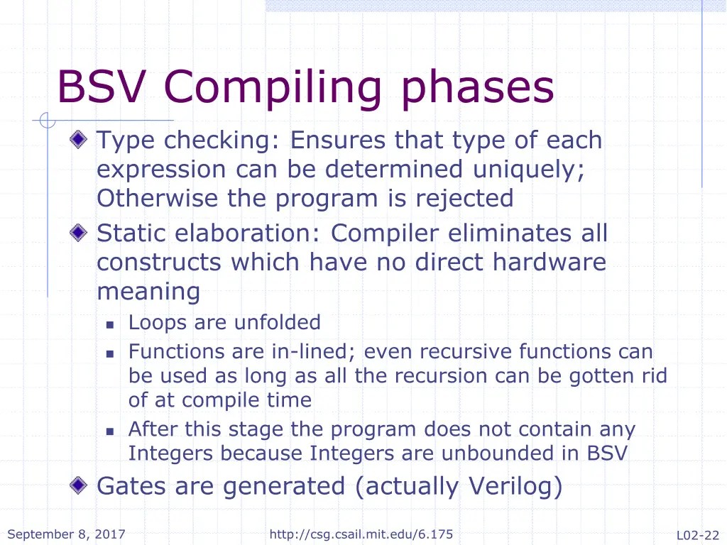 bsv compiling phases