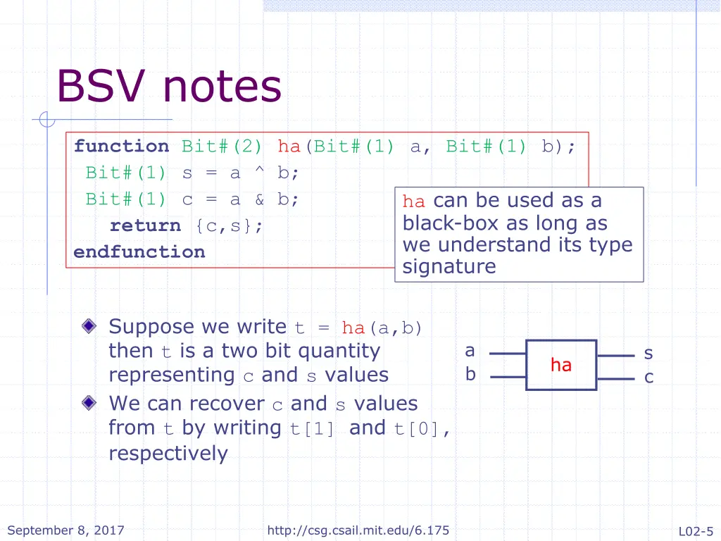 bsv notes