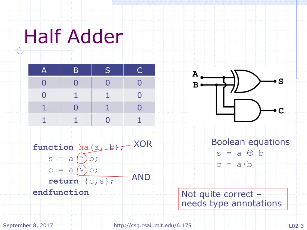 half adder
