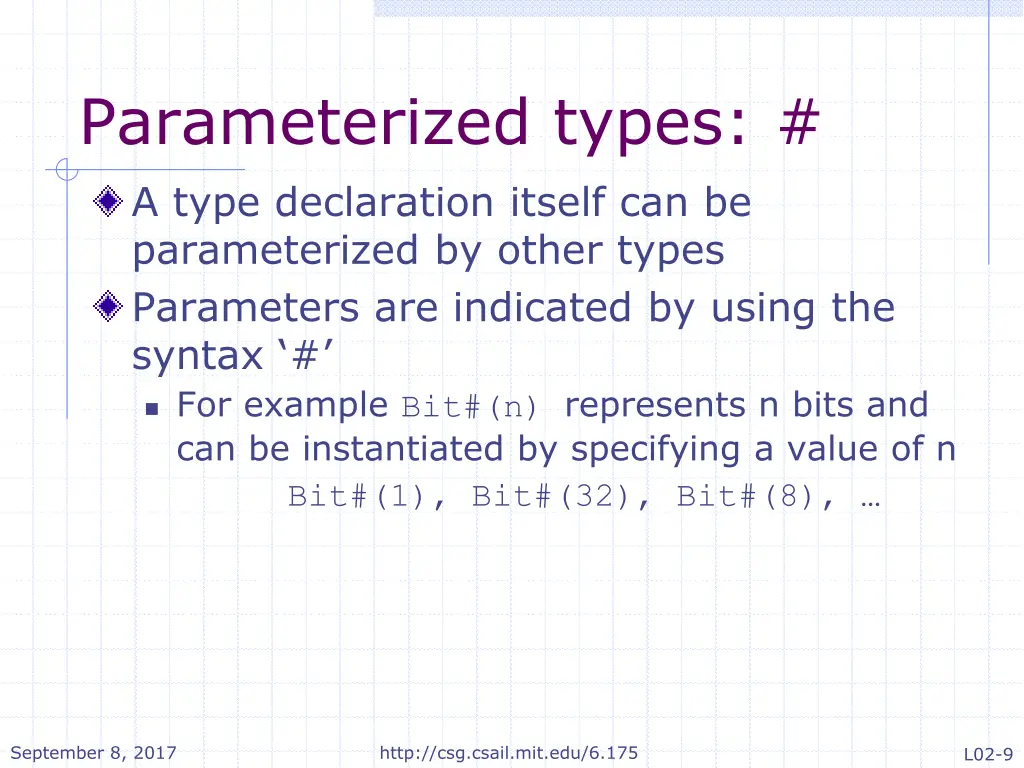 parameterized types a type declaration itself