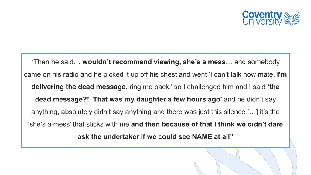 then he said wouldn t recommend viewing