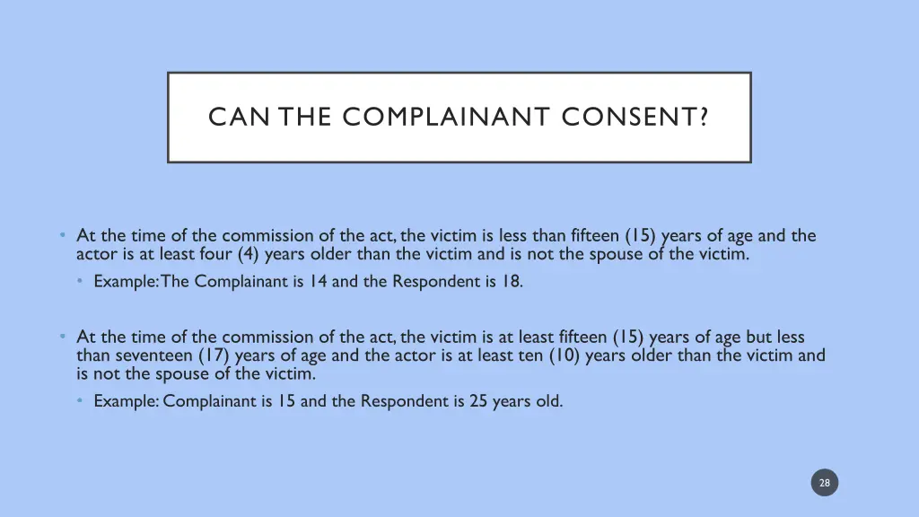 can the complainant consent