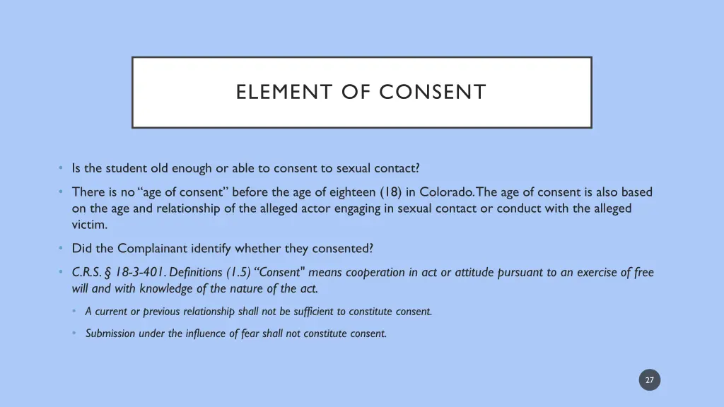 element of consent