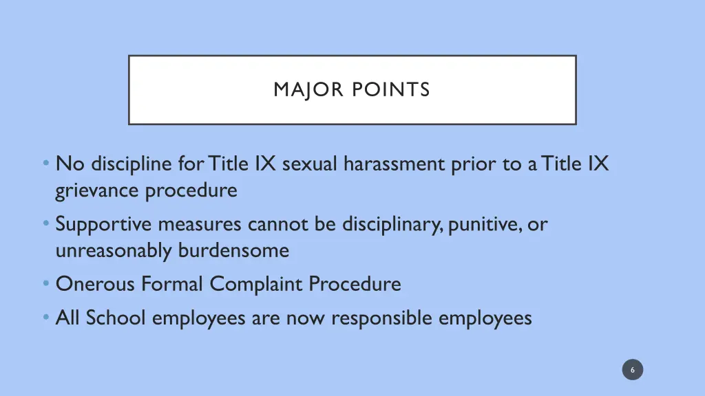 major points 1
