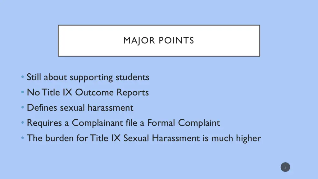 major points