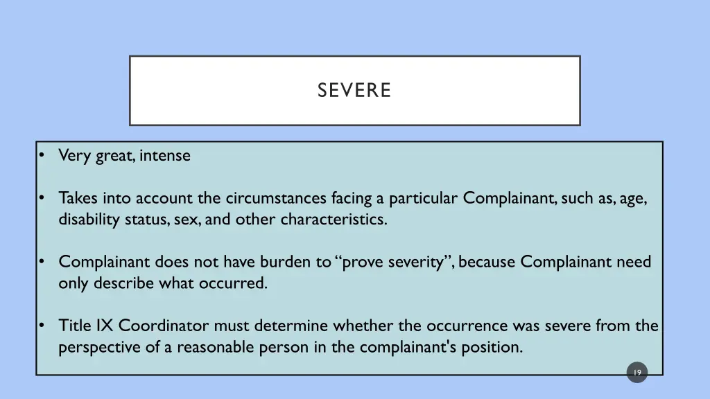 severe