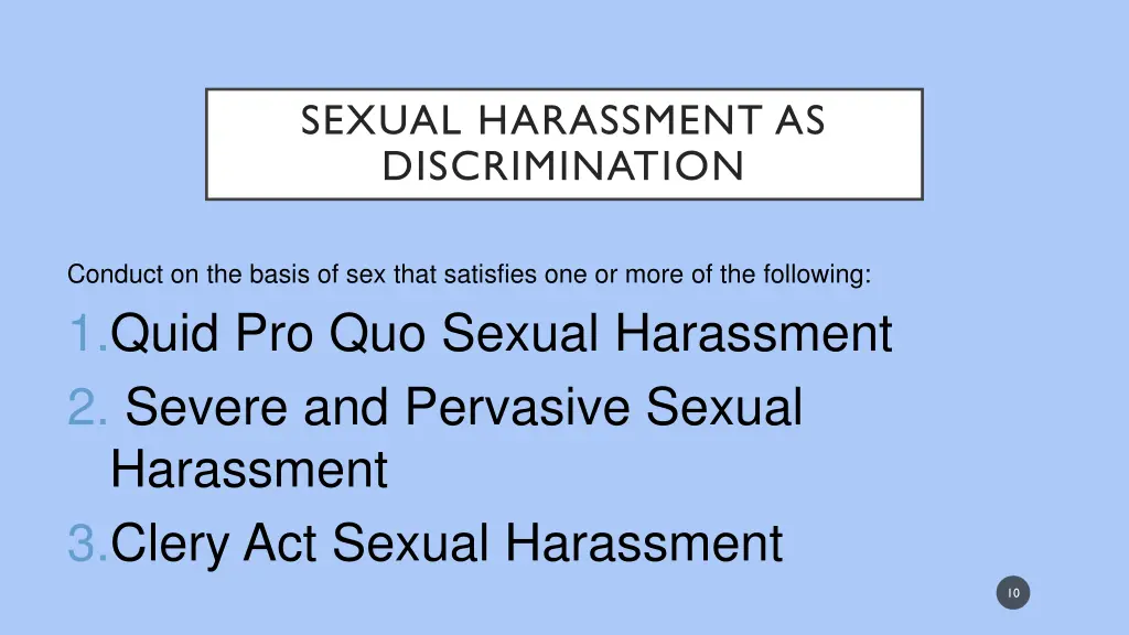 sexual harassment as discrimination