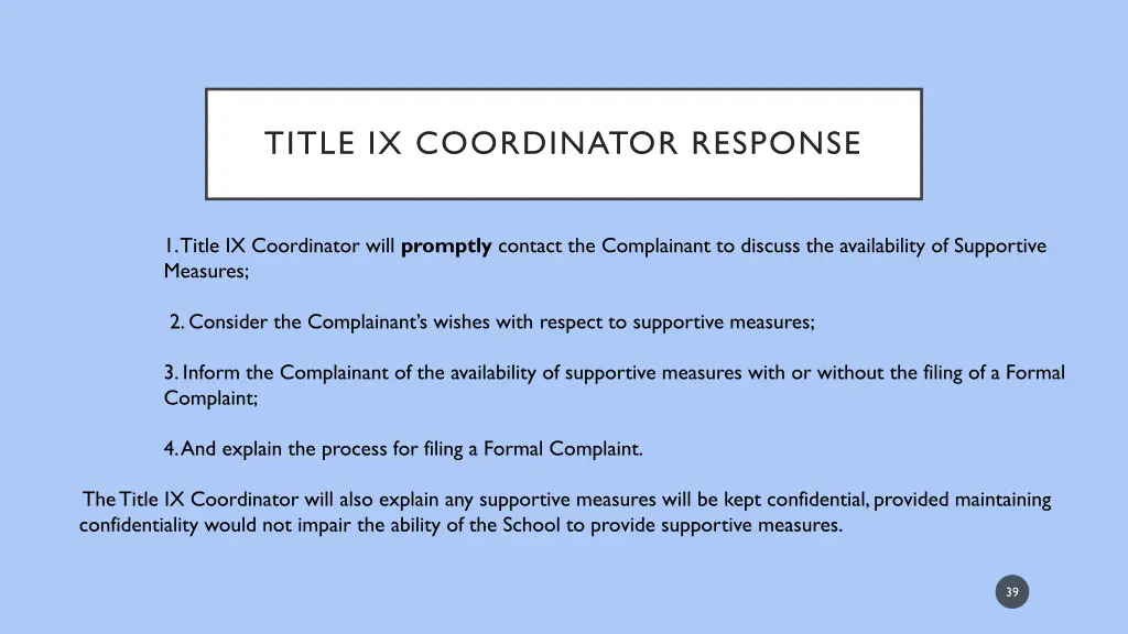 title ix coordinator response