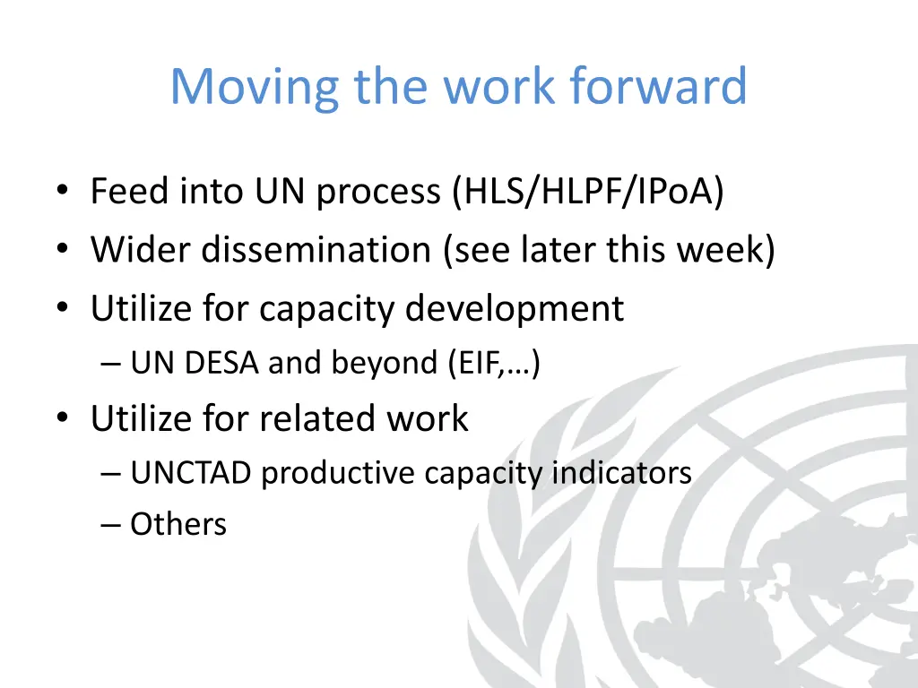 moving the work forward