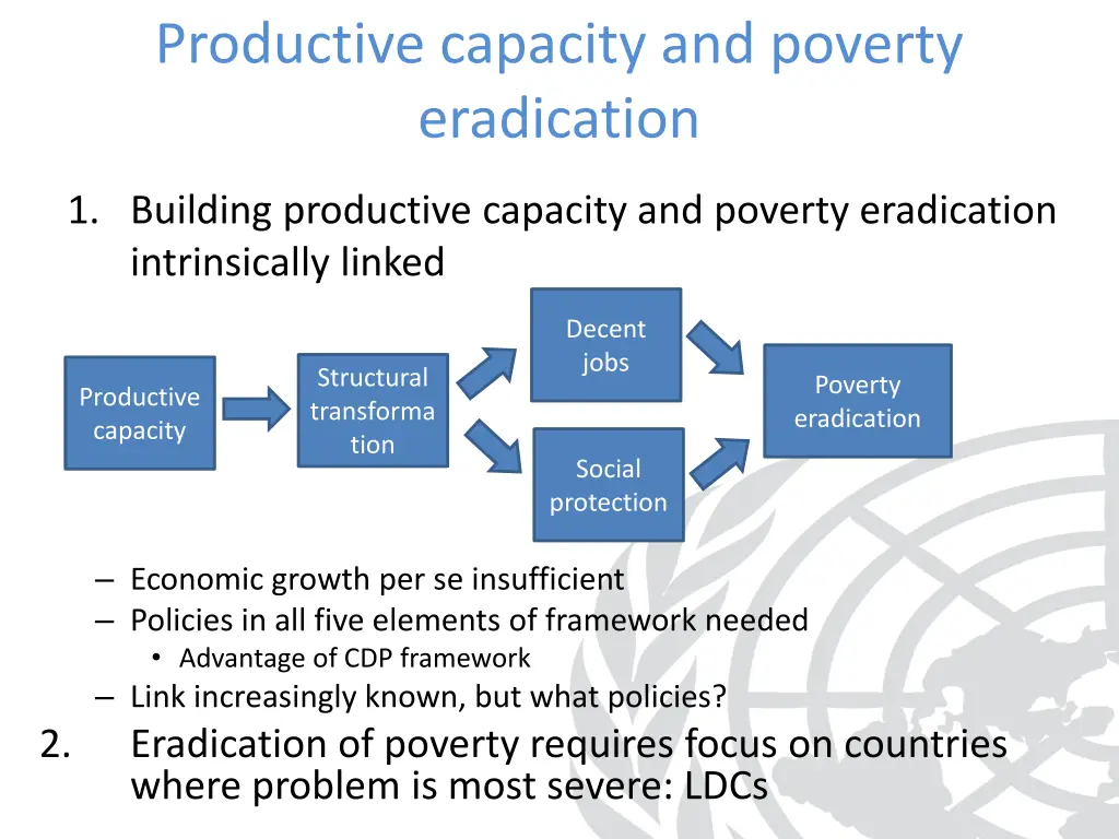 productive capacity and poverty eradication