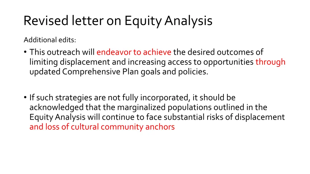 revised letter on equity analysis 1
