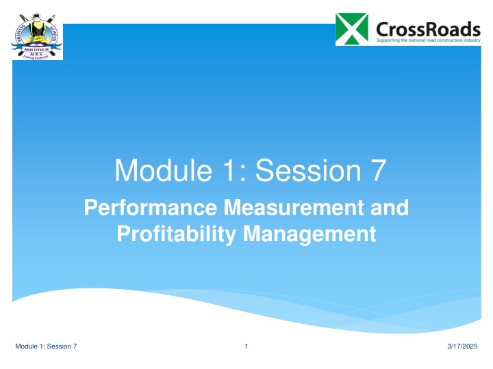 module 1 session 7 performance measurement