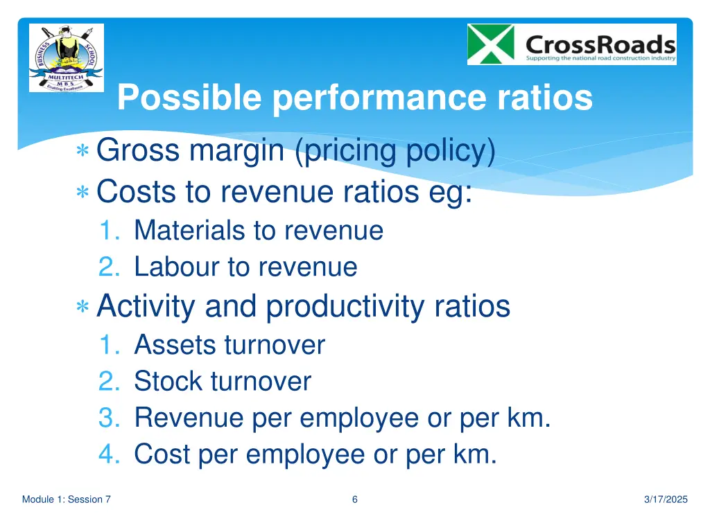possible performance ratios