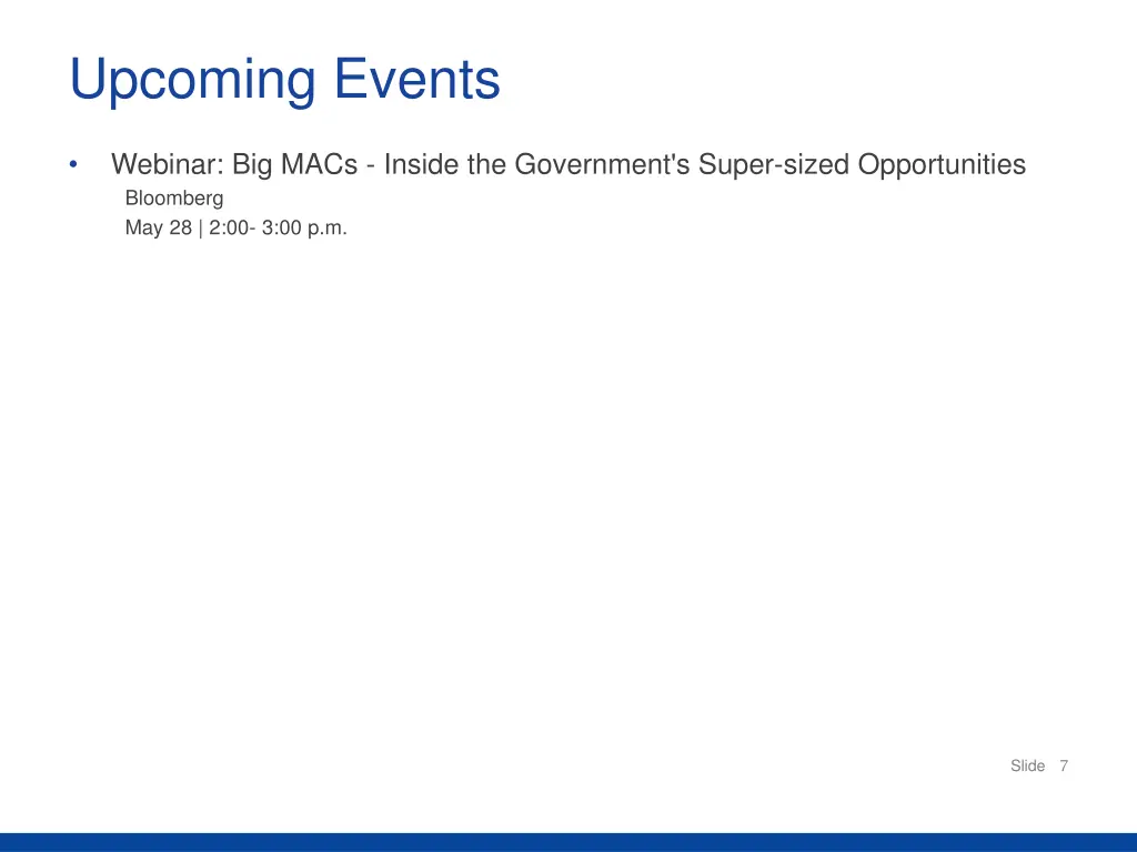 upcoming events