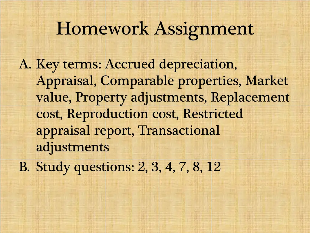 homework assignment