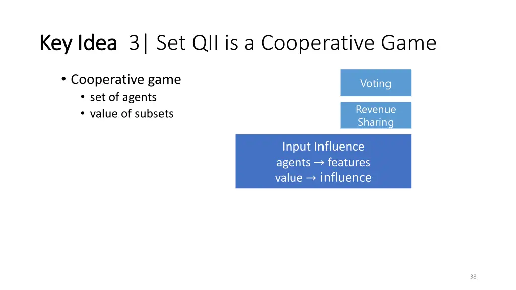 key idea key idea 3 set qii is a cooperative game